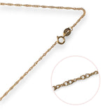 18ct Gold Plated Singapore Chain 1.2mm, 925 Sterling Silver