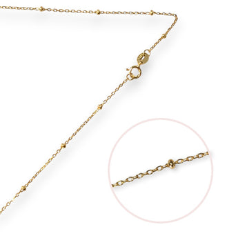18ct Gold Plated Satellite Chain 1mm, 925 Sterling Silver
