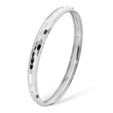 Sterling Silver 7mm Hammered Style Bangle Bracelet
