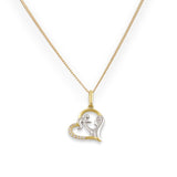 9ct Gold A Mothers Love Pendant Necklace with Cubic Zircona's