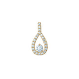 9ct Gold Cubic Zirconia Oval Drop Pendant Necklace