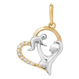9ct Gold A Mothers Love Pendant Necklace with Cubic Zircona's