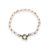 Enamel and Gold Plated Paperclip Chain Bracelet with Sailors Clasp