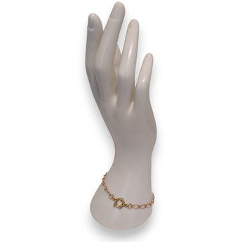 Enamel and Gold Plated Paperclip Chain Bracelet with Sailors Clasp