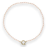 Urban Pizazz Handmade Jewellery - Enamel and Gold Plated Paperclip Chain Necklace with Sailors Clasp