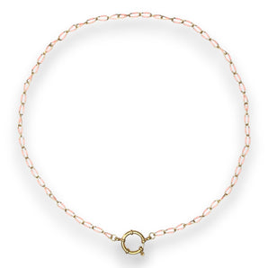 Urban Pizazz Handmade Jewellery - Enamel and Gold Plated Paperclip Chain Necklace with Sailors Clasp