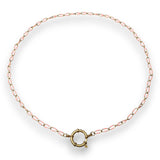 Urban Pizazz Handmade Jewellery - Enamel and Gold Plated Paperclip Chain Necklace with Sailors Clasp