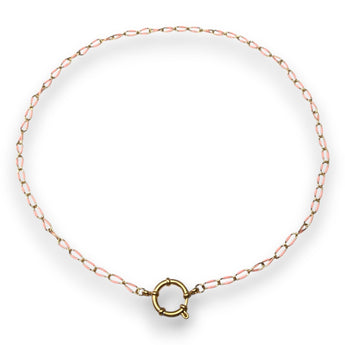 Urban Pizazz Handmade Jewellery - Enamel and Gold Plated Paperclip Chain Necklace with Sailors Clasp