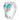 Aquamarine Cubic Zirconia Sterling Silver Solitare Ring