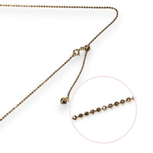 18ct Gold Plated Ball Chain Necklace 1mm, 925 Sterling Silver