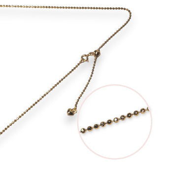 18ct Gold Plated Ball Chain Necklace 1mm, 925 Sterling Silver