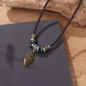 Tribal Arrow Head Braided Necklace