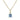 9ct Gold Necklace with Blue Topaz Princess-cut cubic zirconia Pendant