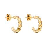 14ct Gold Plated Braided Hoop Earrings, 925 Sterling Silver