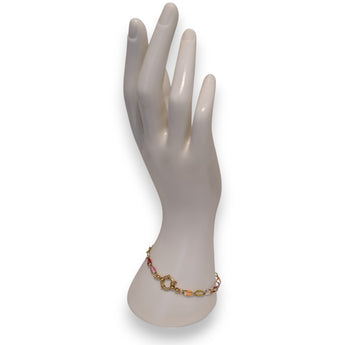 Enamel and Gold Plated Paperclip Chain Bracelet with Sailors Clasp