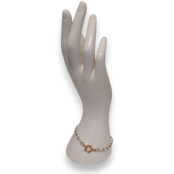 Enamel and Gold Plated Paperclip Chain Bracelet with Sailors Clasp