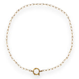 Urban Pizazz Handmade Jewellery - Enamel and Gold Plated Paperclip Chain Necklace with Sailors Clasp