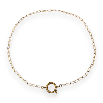 Urban Pizazz Handmade Jewellery - Enamel and Gold Plated Paperclip Chain Necklace with Sailors Clasp