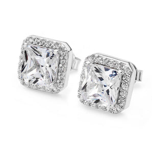 Classic Square Princess Cut Earrings