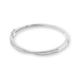 Sterling Silver and Cubic Zirconia Weave Bangle Bracelet