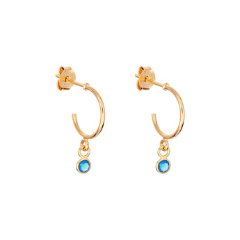 December Birthstone sterling silver Hoop Earrings