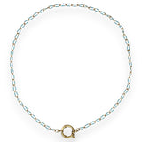 Urban Pizazz Handmade Jewellery - Enamel and Gold Plated Paperclip Chain Necklace with Sailors Clasp
