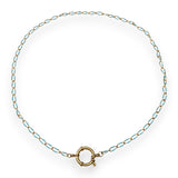 Urban Pizazz Handmade Jewellery - Enamel and Gold Plated Paperclip Chain Necklace with Sailors Clasp