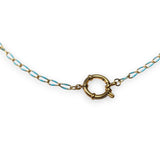 Urban Pizazz Handmade Jewellery - Enamel and Gold Plated Paperclip Chain Necklace with Sailors Clasp