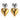 Amnesia Jewellery | Double Heart Gold Silver Earring