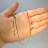 18ct Gold Plated Ball Chain Necklace 1mm, 925 Sterling Silver