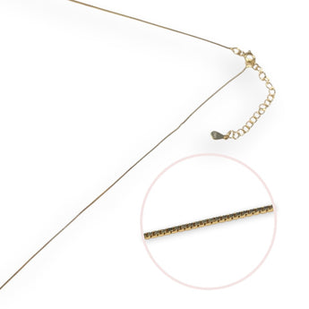 18ct Gold Plated Box Chain 1mm, 925 Sterling Silver