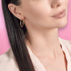 9ct Gold 25mm Large Hoop Earrings