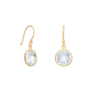 9ct Gold Polished Cubic Zirconia Drop Earrings