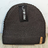 Insulated Brown Straight Cable Knit Beanie