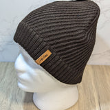 Insulated Brown Straight Cable Knit Beanie