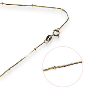 18ct Gold Plated Satellite Box Chain 1mm, 925 Sterling Silver