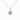 Ice Blue Cubic Zirconia Halo Pendant Necklace in Sterling Silver