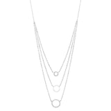 Sterling Silver Layered Open Circle Necklace