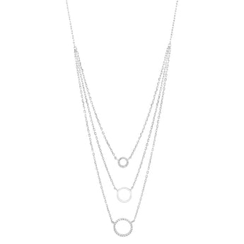 Sterling Silver Layered Open Circle Necklace