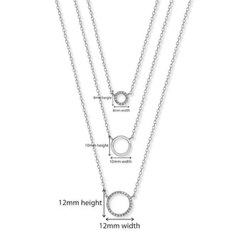 Sterling Silver Layered Open Circle Necklace