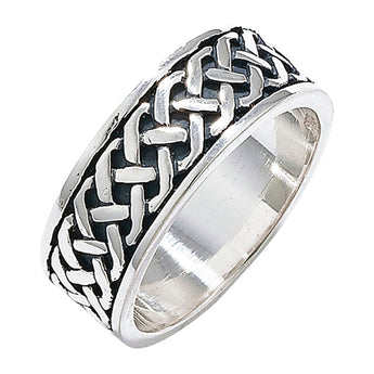 Mens 925 Sterling Silver and Enamel Celtic Ring
