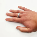 Mens 925 Sterling Silver and Enamel Celtic Ring