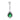 925 Sterling Silver and Emerald CZ drop Pendant