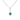 925 Sterling Silver and Emerald CZ drop Pendant Necklace