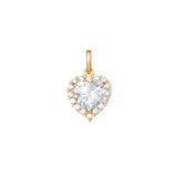 9ct Gold Cubic Zirconia Heart Pendant Necklace