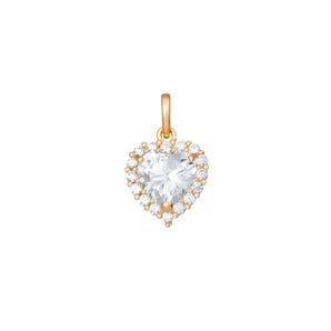 9ct Gold Cubic Zirconia Heart Pendant Necklace
