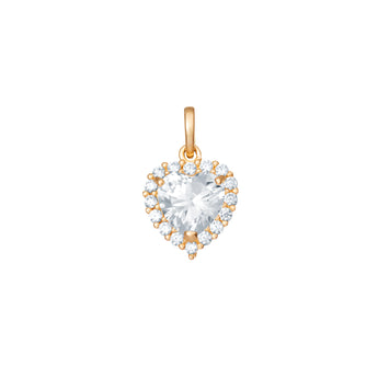 9ct Gold Cubic Zirconia Heart Pendant Necklace