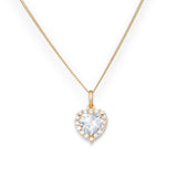 9ct Gold Cubic Zirconia Heart Pendant Necklace