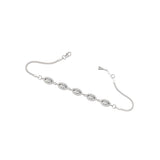Silver Oval Cubic Zirconia Halo Bracelet 