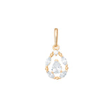 9ct Gold Cubic Zirconia Oval Drop Pendant Necklace